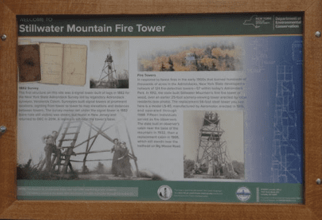 stillwater mountain fire tower sign